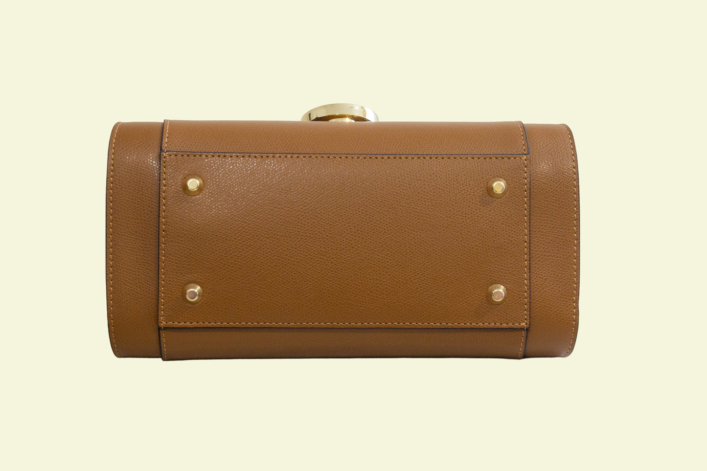 Sac Lanel marron cognac vue de dessous.