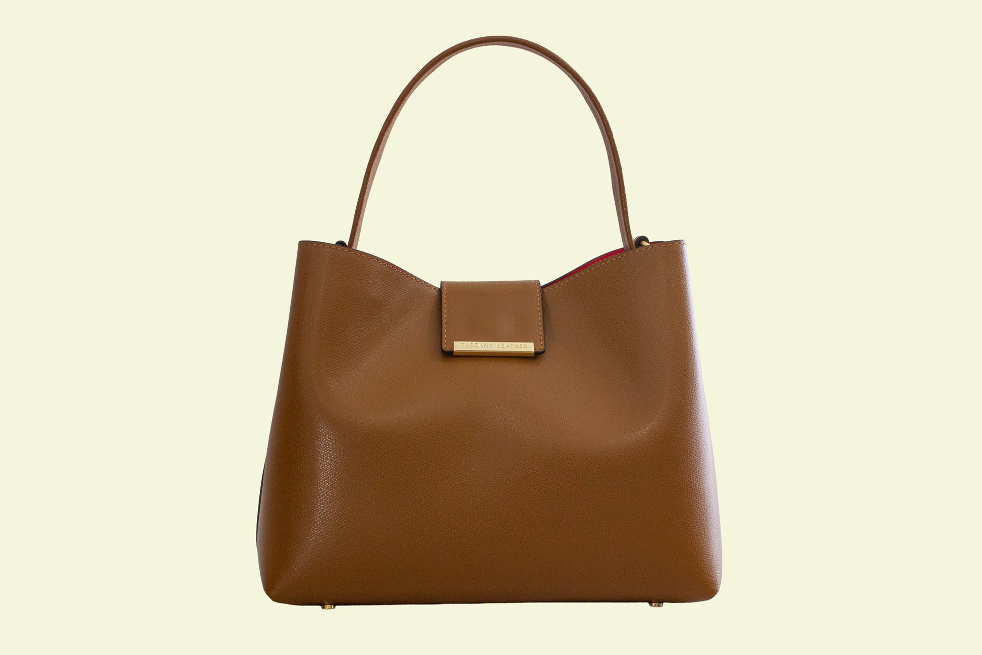 Sac Clio cognac en cuir italien vue de face
