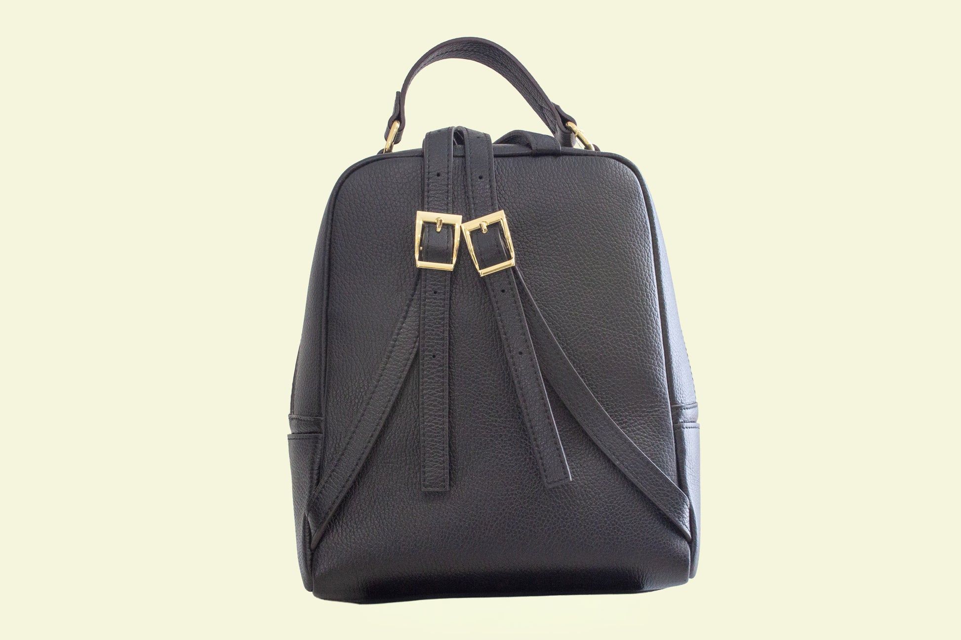 Sac à dos PRISMA noir vue arrière avec bretelles.