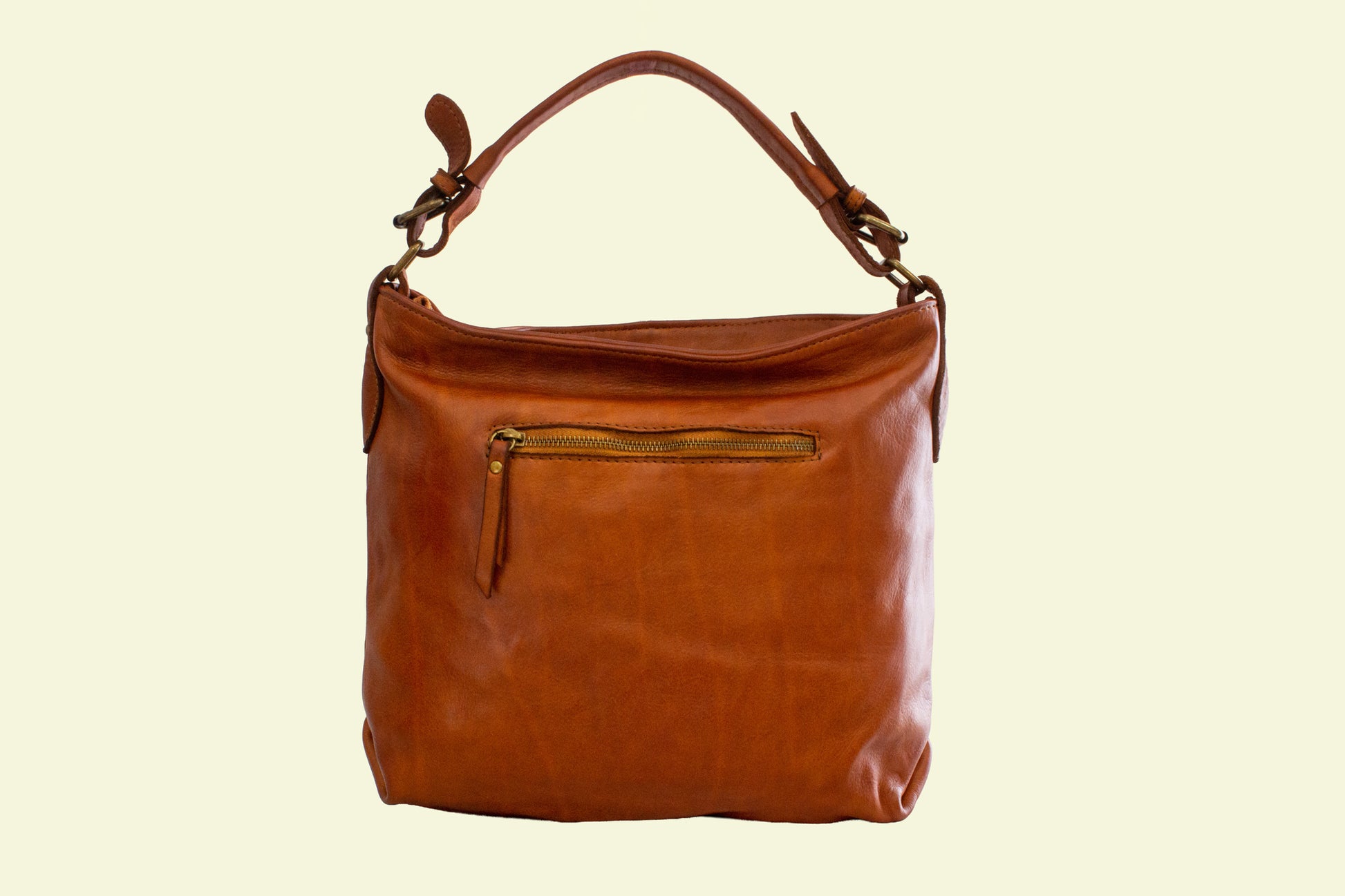 Sac Liora cognac en cuir italien vue arrière
