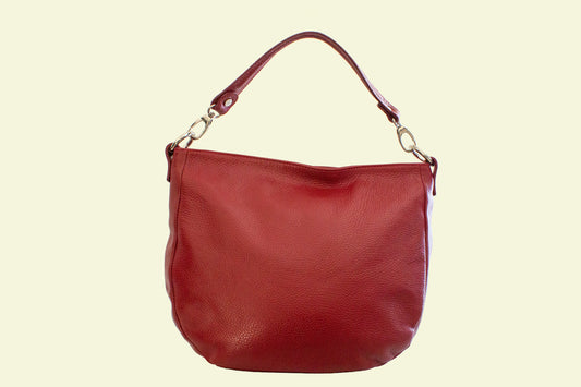 Sac Ciran bordeaux en cuir italien vue de face