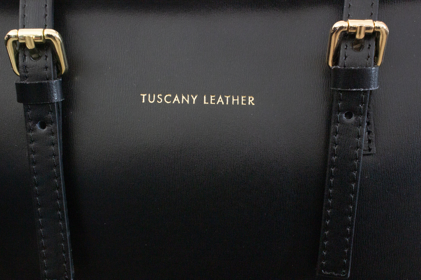 Sac Shopper TL BAG détail logo TL sur cuir noir