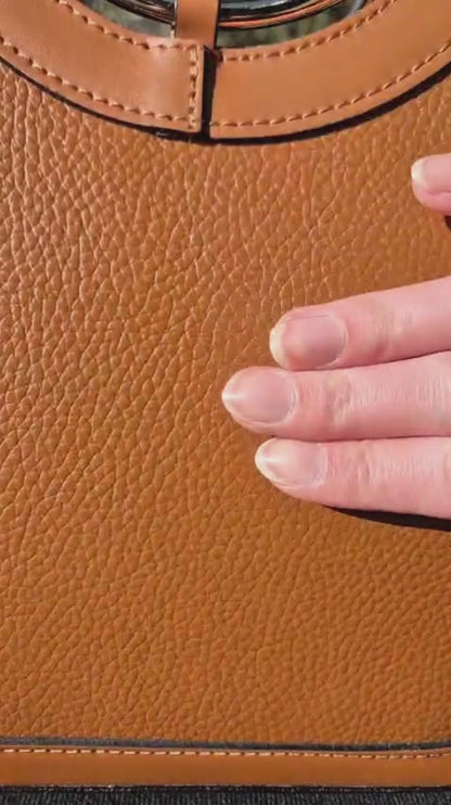 Sac Carli cognac cuir italien vidéo
