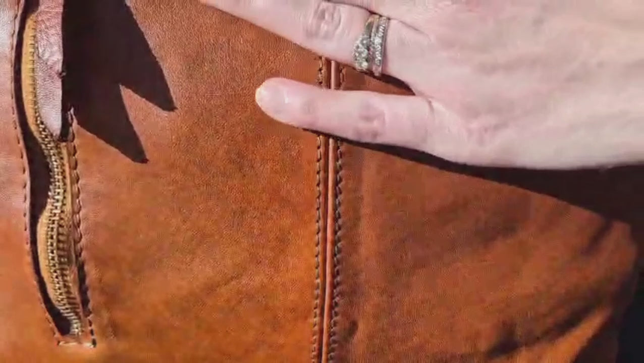 Sac Liora cognac cuir italien vidéo