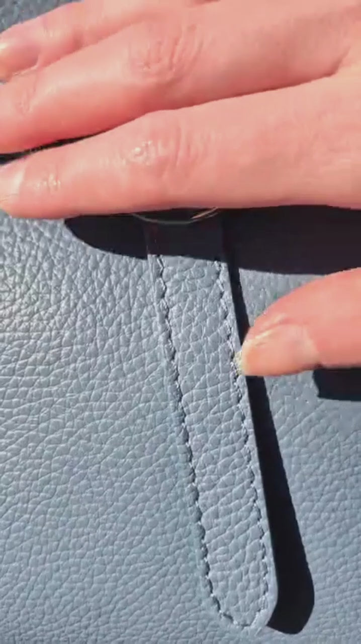 Sac Adra bleu gris cuir italien vidéo