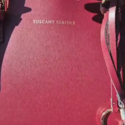 Sac Shopper TL BAG bordeaux en cuir italien vidéo